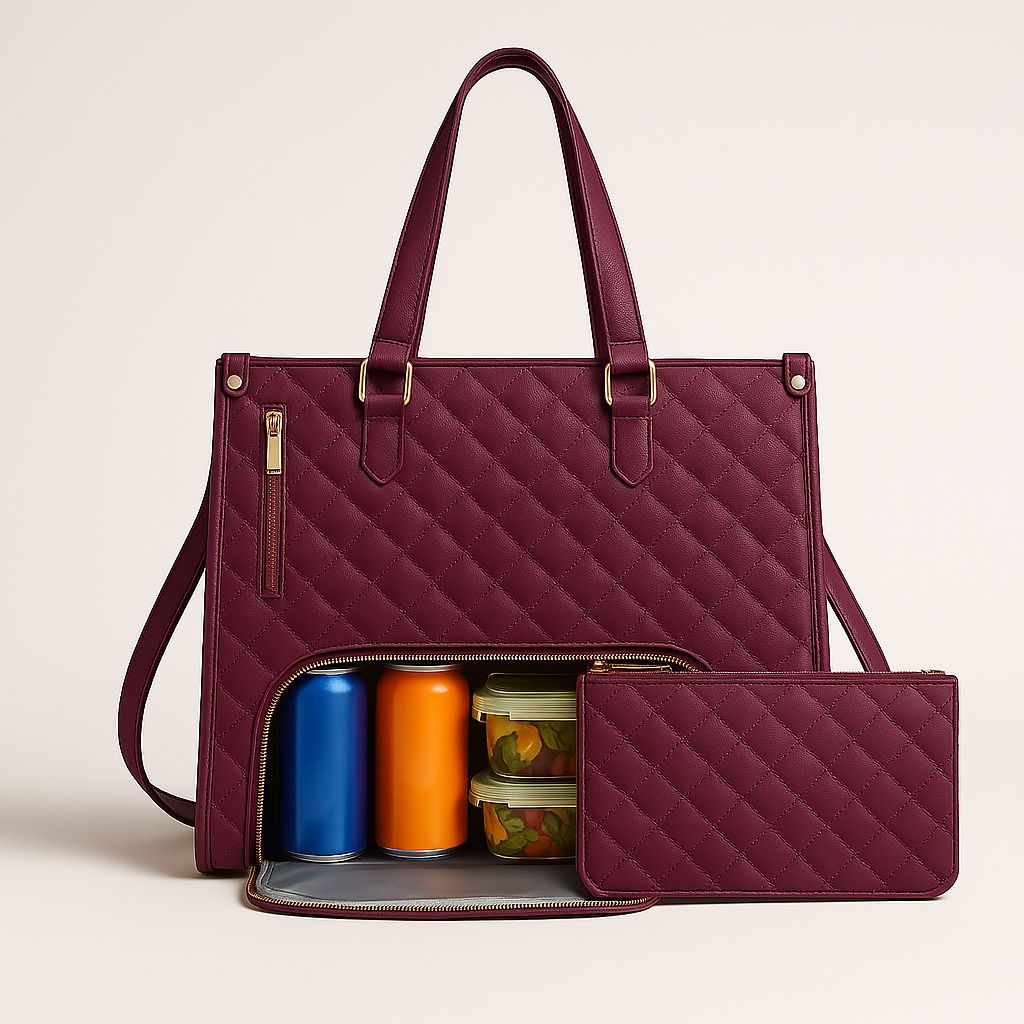 Bolsa Feminina de Couro funcional 3 em 1 - De Luxo