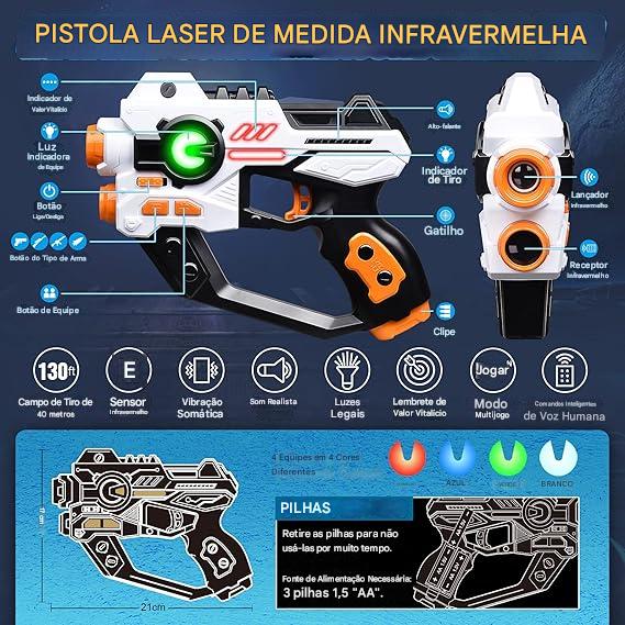 Game Laser Tag com Projetor + 2 pistolas