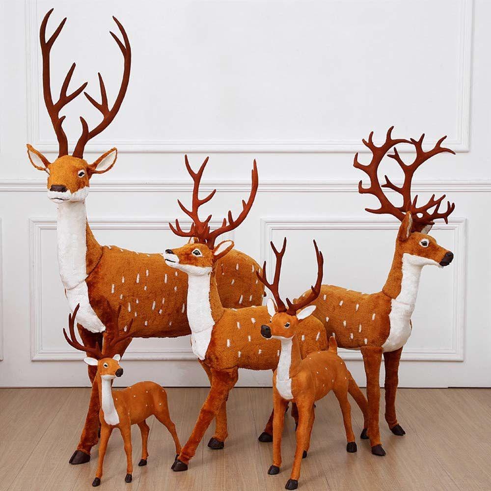 Kit 4 Enfeites de pelúcia de alce de Natal